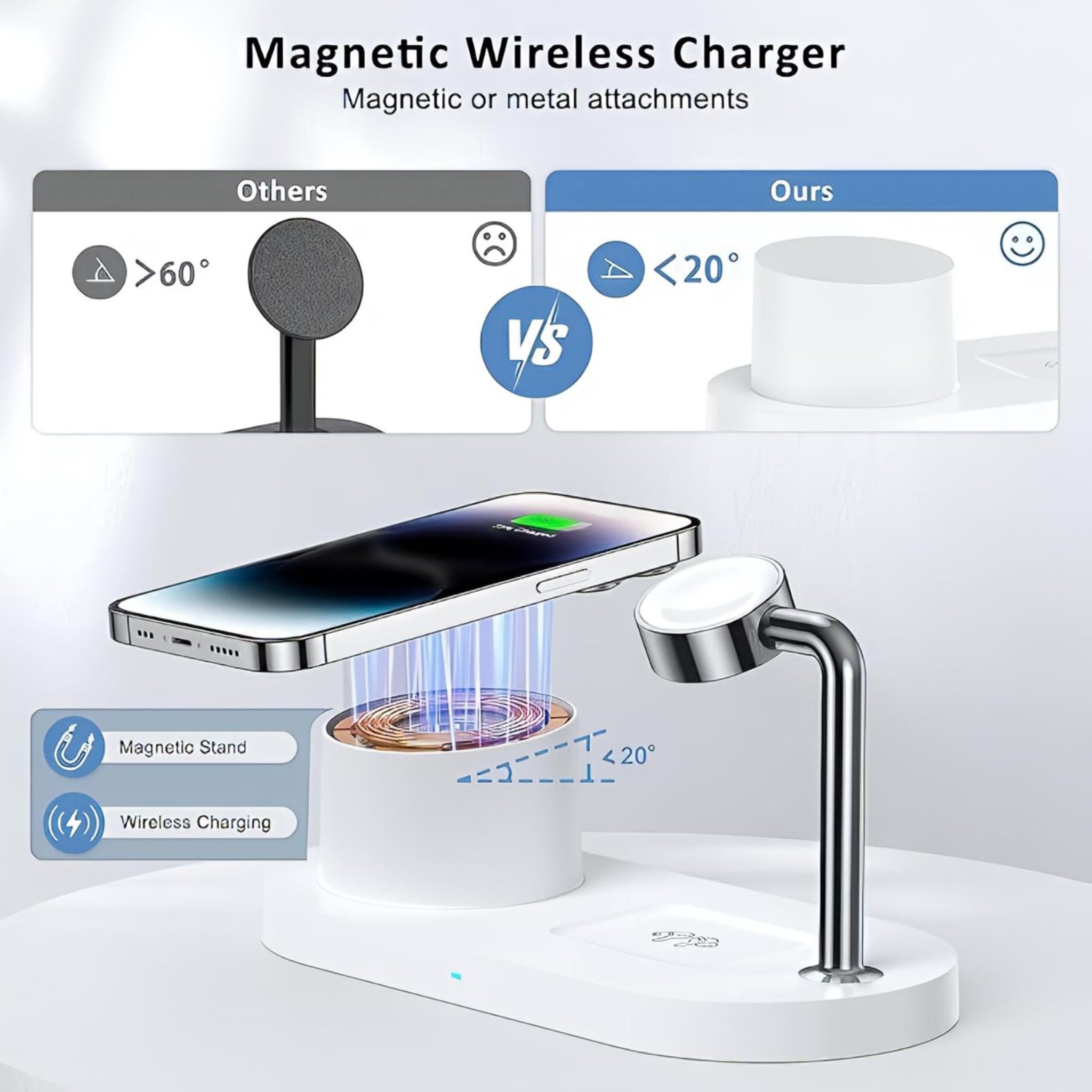 Apple Watch resting on the IFONIA charging puck